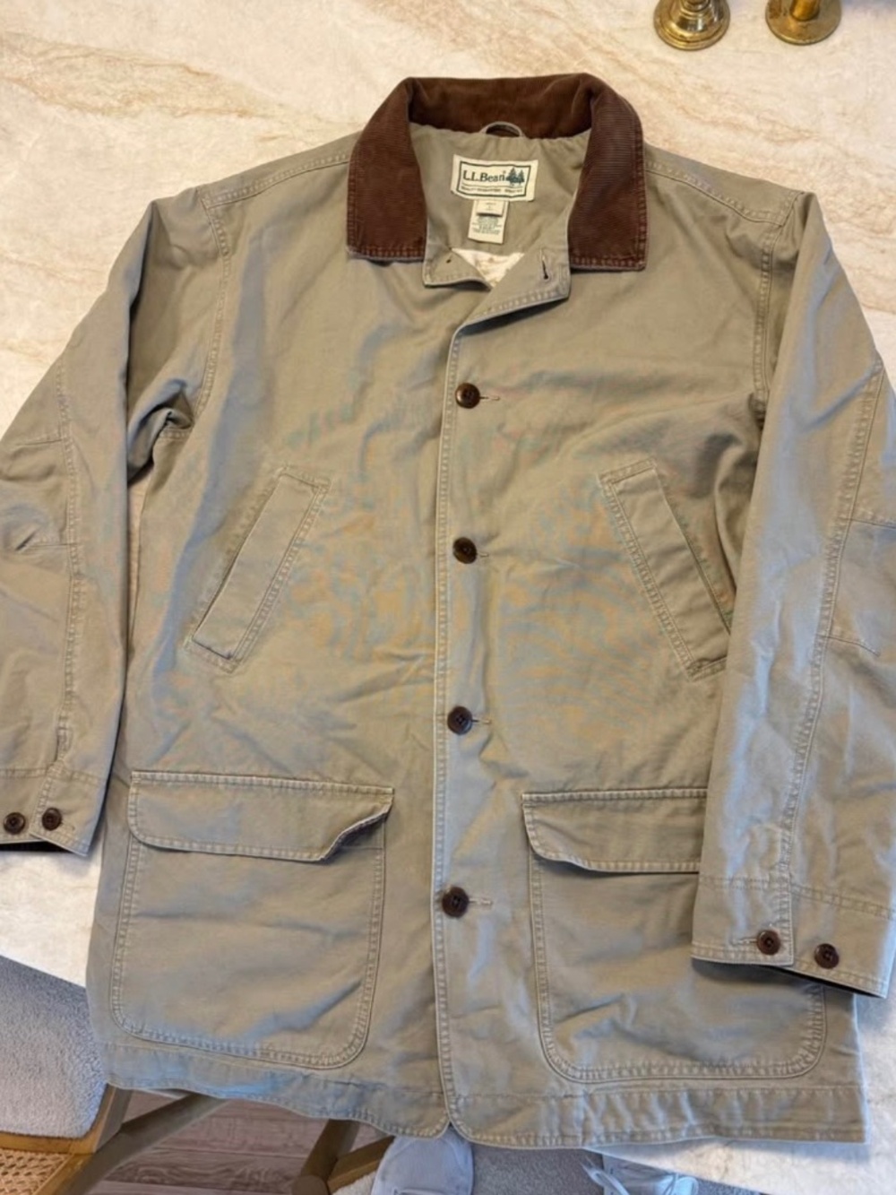 L.L. Bean Tan Canvas Chore Coat